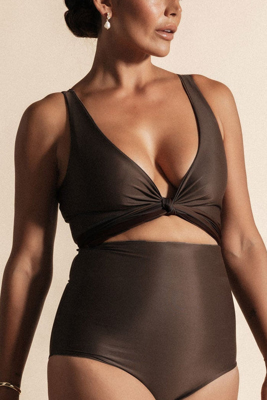 Espresso Reversible Bikini Wrap Top