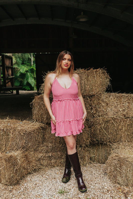 Viv Dress - Betty Red Gingham